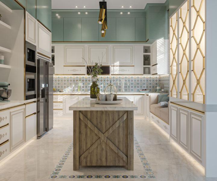 Modern-Vintage Moroccan Kitchen